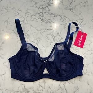 NWT Curvy Kate Navy Blue Victory Balcony Underwire Mesh Bra 32DD